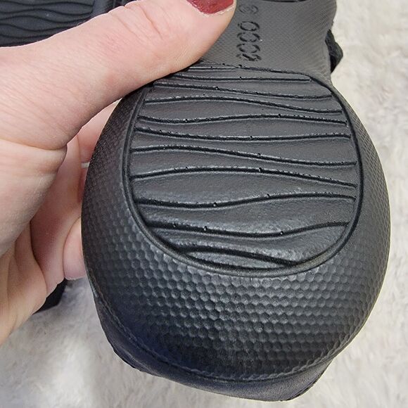 ECCO Women's Summer Cross Strap Leather And Suede Sandal, EU 38 US 7 Black EUC - Picture 11 of 16